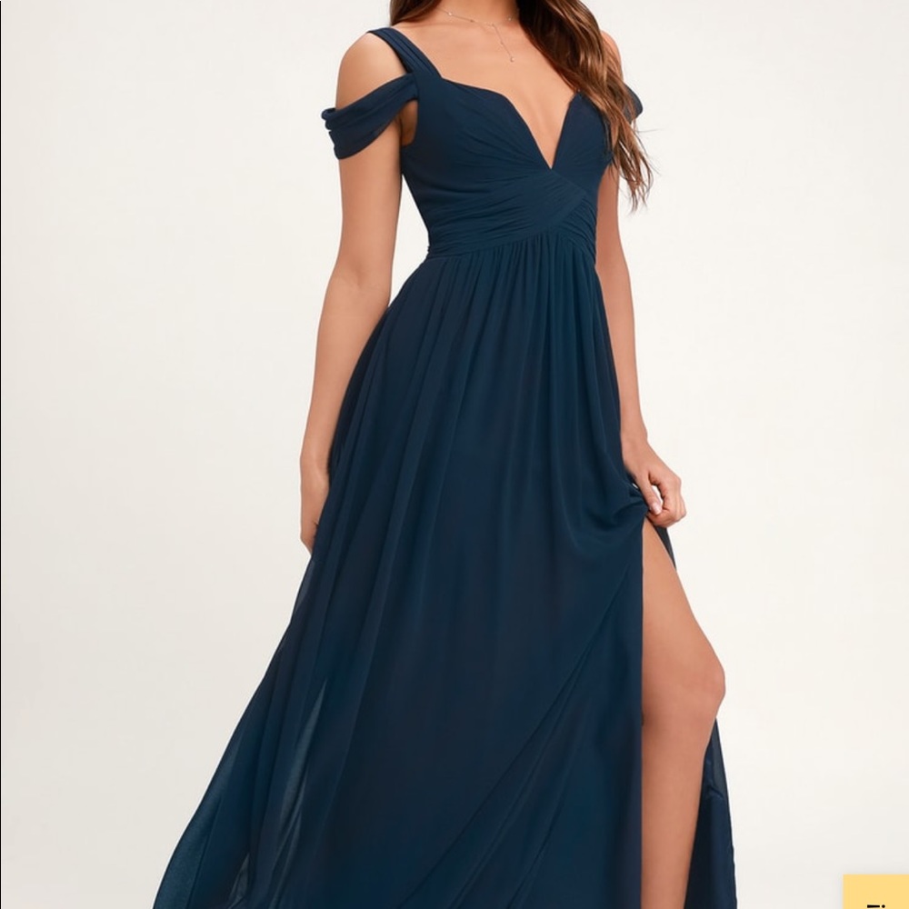 Bariano Ocean of Elegance Navy Blue Gown